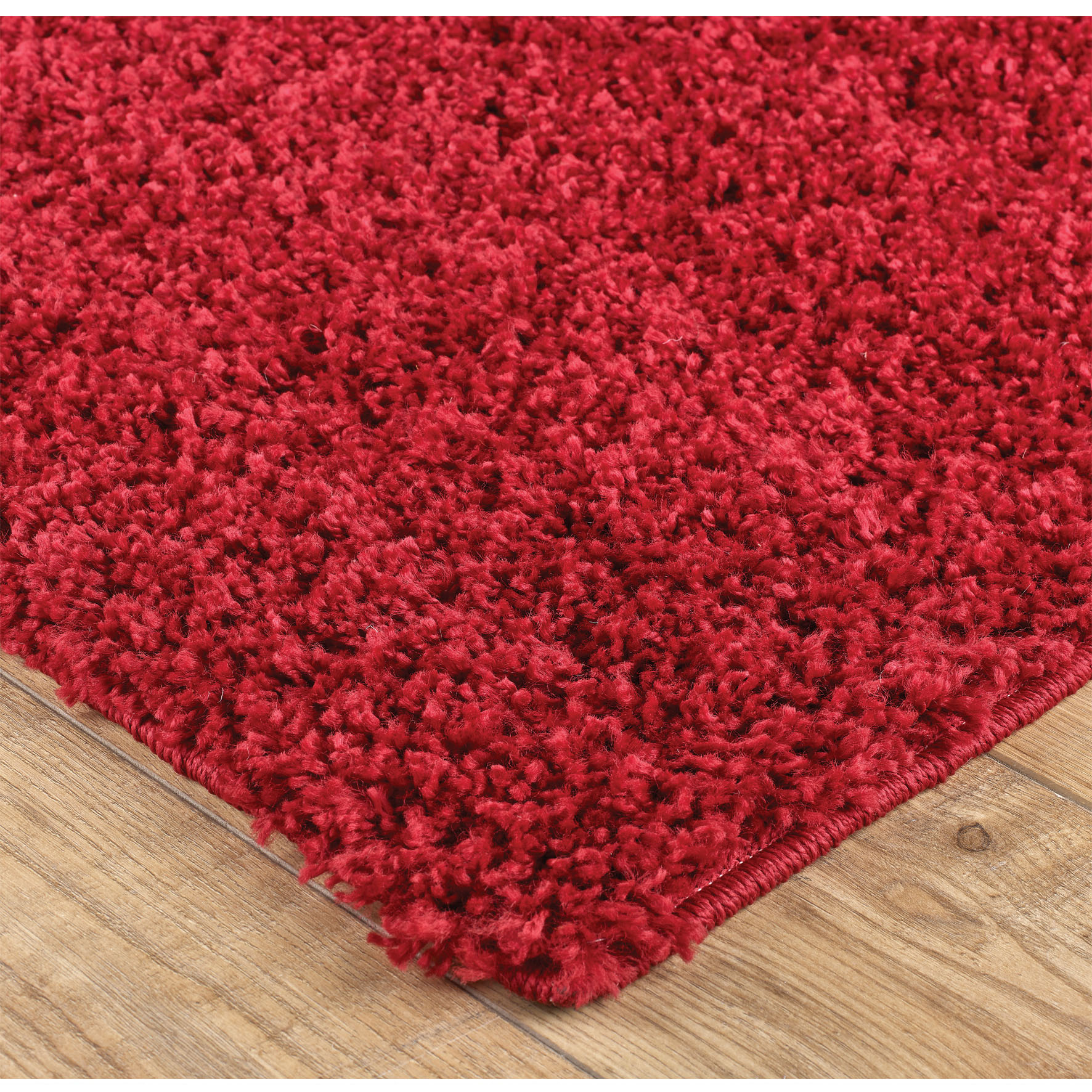 Isla Shaggy Plain Rug Red